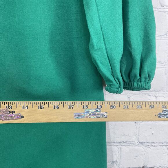 Eliza J Mini Sheath Dress Women's Size 8 Kelly Green Balloon Sleeve Stretch - Picture 10 of 13